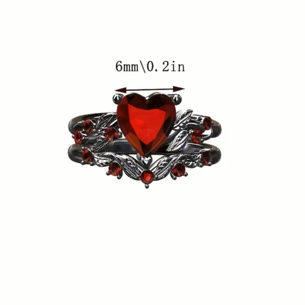 Double rings heart zirconia - Picture 4 of 13